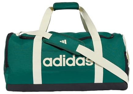 adidas Unisex Essentials Linear Duffel Bag Duffel_Bag, Collegiate Green/Ivory, M