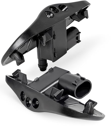 Click&Fit Beheizte Scheibenwaschdüsen kompatibel mit VW Golf MK5 MK6 Touran Passat Tiguan Caddy Jetta Beetle Touareg - 3-Wege Scheibenwischer-Sprühdüsen ersetzt 2KD955985, 2 Stück