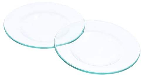 Housoutil Piastre Scalda Olio in Vetro Trasparente 120Mm Set 2 Pezzi Accessori per Lampade Aromaterapia Piatti Riscaldanti per Fusione Cera per Soggiorno e Studio