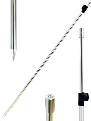 Kolpo Picchetto da Pesca in Alluminio Regolabile con Punta Conica e Filettatura Universale, 91-167 cm