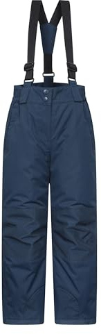 Mountain Warehouse Honey Kids Snow Pants - Snowproof Childrens Trousers, Water Resistant Rain Pants with Zipped Pockets - for Sports, Skiing Holidays, Snowboarding Dark Blue Teen Size 13 Years