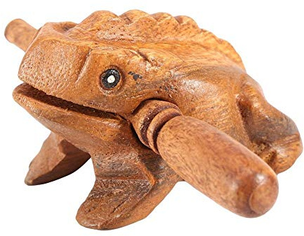 Yosoo Thailand Traditional Home Office Decor Deluxe Craft Wooden Lucky Frog Croaking Musical Instrument Tone Block (Size : 5.8cm)