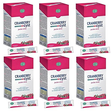 ESI - CRANBERRY CYST 6 CONFEZIONI DA 16 POCKET DRINK funzionalità vie urinarie, drenaggio dei liquidi e difese dell'organismo