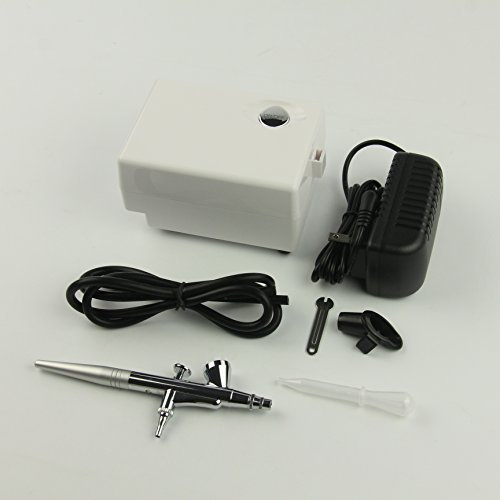 Topchances Kit aérographe avec compresseur et pistolet à peinture pour le corps Blanc