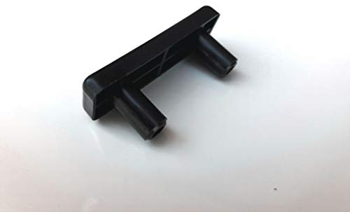 OuM 20 Stück Rechteckige Möbelgleiter mit 2 Zapfen, Schwarz, Kunststoff (Polypropylen), 50mm Länge