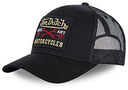 Von Dutch Cap Herren und Damen, Trucker BLACKY, Schwarz BLAC | Unisex, Erwachsene 55,5-60cm, Verschluss Snapback, Steifes Mesh, Gebogener Schirm, Vintage