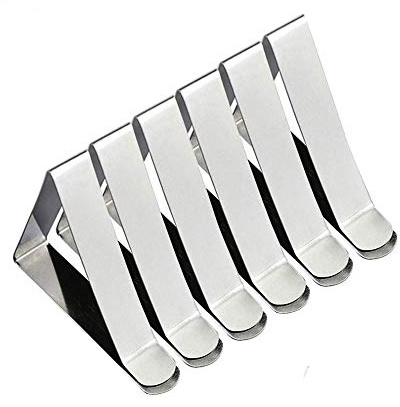 Ebilun Lot de 6 pinces à nappe flexibles en acier inoxydable pour pique-nique, chapiteau, mariage, remise de diplôme