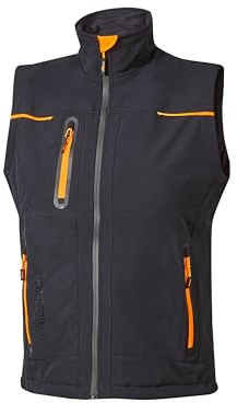 U-Power UNIVERSE, Giubbino Smanicato, Gilet Softshell, con Fodera in Micropile, Tessuto Impermeabile, Antivento, Traspirante, Zip Intera, Multitasche (DEEP BLUE - 3XL)