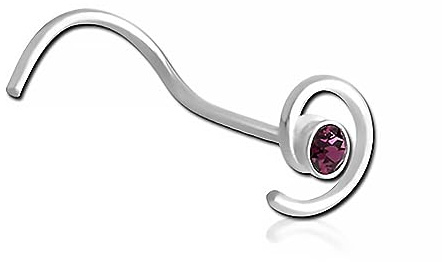 Inoki - Stud de nez argent Spirale et Strass