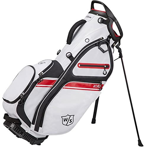 Wilson Staff Golf Bag, EXO II Carry Bag, White/Black/Red, Integrated Stand, 2.3 kg, WGB6600WH