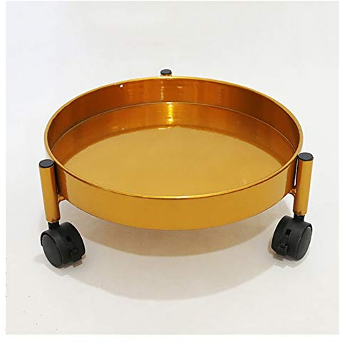 MESURE Blumenroller Aus Gusseisen Pflanzenroller Rund Metall,Rolluntersetzer Pflanzenroller,Dekorative Runde Pflanzer-Container-Unterstützungs-Rack Für Innen-Innen-Innen-Dekoration