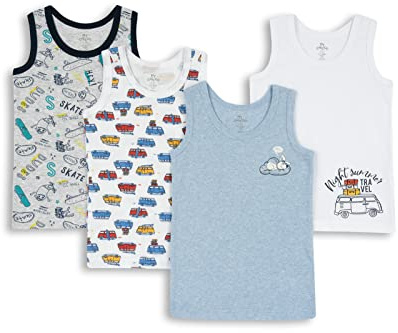 Chicco Jungen Unterhemd Set aus Baumwolle Unterwäsche (4er Pack)