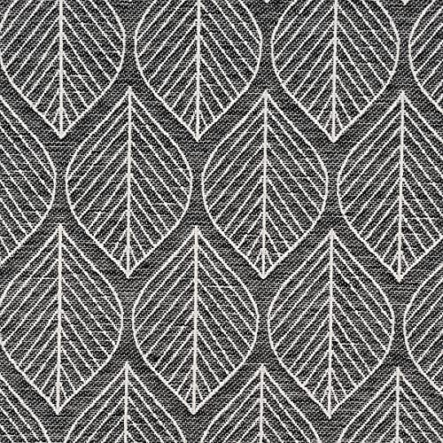 SCHÖNER LEBEN. Dekostoff Doubleface Premium Leaf Retro Scandi Blätter schwarz hellbe