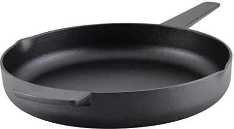 KitchenAid 48395 Seasoned Cast Iron Frying Pan/Skillet, 12 Inch - Black