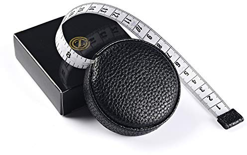 Maßband für Körperstoff 3m /120in Maßband Schneidermaßband Bandmaß Automatisch Einziehbar Körper Körperumfang Nähen Schneider Nähzubehör PU Leder (Schwarz)