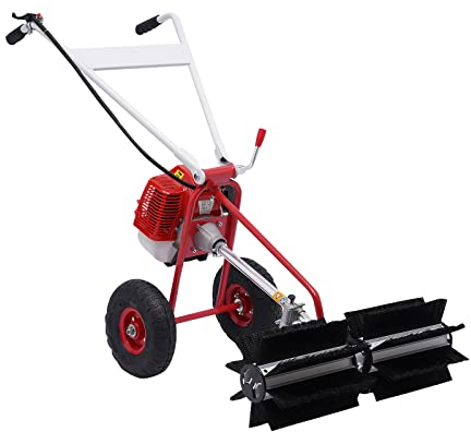 LENJKYYO Spazzatrice a benzina da 43 cc, a 2 tempi, elettrica da 1,7 CV, spazzaneve a mano, 1,25 kW