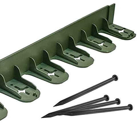 Eco Trade Counter 60mm Flexible Lawn Edging Border | 800mm Long Garden Border Edging for Gravel, Stone and Paving | Landscaping and Flowerbed Edging | Garden Design Plastic Edge (Green x20)