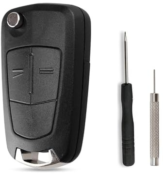 SLshiBo Opel Schlüsselgehäuse 2 Tasten für Corsa D Astra H Meriva A Zafira | Klappschlüssel Gehäuse, Schlüsselhülle für Opel Corsa, Zafira, Insignia, Vectra, Movano, Mokka, ohne Elektronik