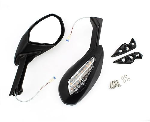 Für Ducati Superbike 959 Panigale 2015-2016 Panigale ABS 2017-2018 Panigale Corse 2018-2020 Motorrad Schwarz Spiegel Set Mit Blinker einstellbar