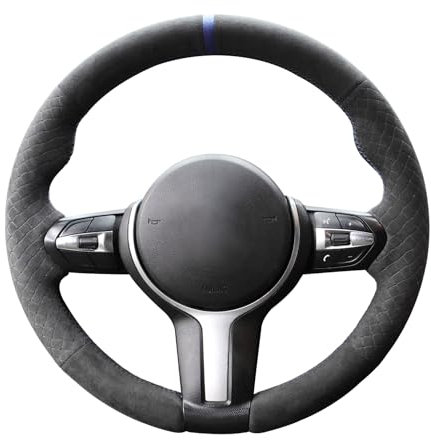 MEWANT Gesteppte Alcantara Lenkradhülle für BMW 3er F87 M2 F80 M3 F82 M4 M5 F12 F13 M6 X2 X5 M F86 X6 M F33 F30 M Sport / BMW 228i 230i 320i 328i 330i 335i 3 40i 428i 430i 435i 440i