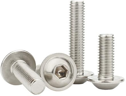 5-50 Stück M2 M2.5 M3 M4 M5 M6 M8 304 Edelstahl Innensechskant Halbrundschrauben mit Bundschraube ISO7380.2 (Color : 6mm_M6 (10pcs))