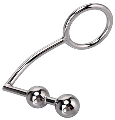 Sex Toy Anal Plug Ball Anal Beads with Pull Penis Ring Metal Butt Plug Hook Male Masturbation Exercise Prostate Massager Thrusting Toys Stimulation Expander G-spot for Men Adult