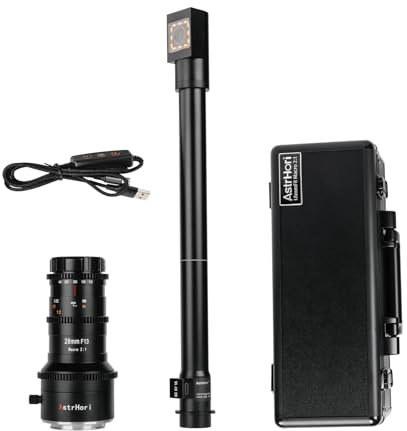 AstrHori 28mm F13 Macro Sonde Objectif 2X Grossissement 90 ° Périsonde + 360 ° Base rotative 20 cm Longueur étanche avec lumière LED (RF-Mount)