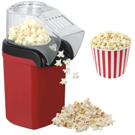 Machine à Pop-Corn électrique Automatique à Air Chaud, 3 Secondes pour Chauffer, Petite Machine à Pop-Corn à Air Chaud avec Grand Couvercle, Capacité D'environ 50 à 80 G, pour Servir des Collations