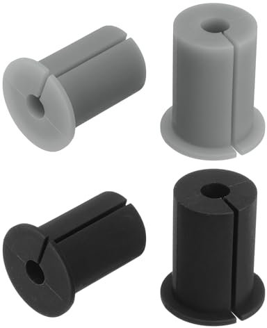 sourcing map 4 passacavi per foro da parete da 2,5 cm, kit di instradamento cavi in silicone antiscivolo da parete, accessori per cavi Ethernet (nero grigio)