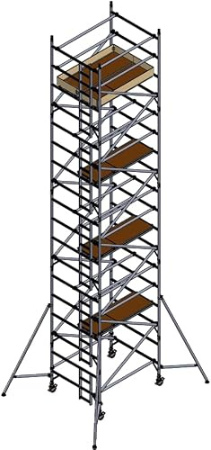 Scaffold Tower - Industrial Aluminium - BSEN1004-1:2020 - Double Width 1.45m x 1.8m Long (10.2m Working Height)