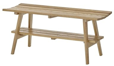 Robas Lund, Sitz-/Garderobenbank BANTRY, Eiche massiv, Natur geölt, V-Form mit Ablage, B/H/T: 100/45/36 cm