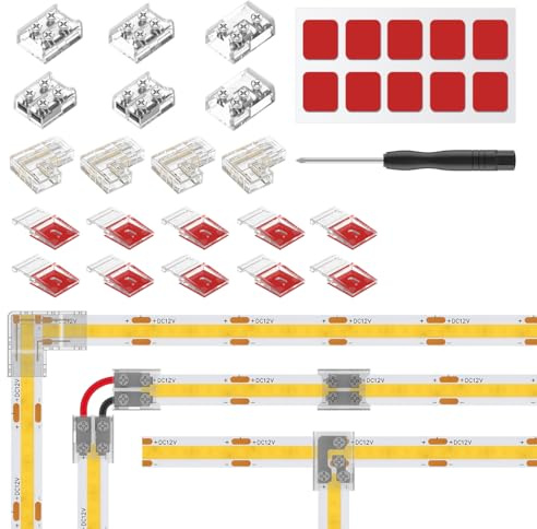 FCOB COB 2PIN 8mm Transparenter Schraubbarer LED Connector Kit | 4pcs Transparente 2pcs T-förmige 4pcs L-förmige LED Connector für FCOB 2pin Einfarbige LED-Streifen Lückenlose Verbindung