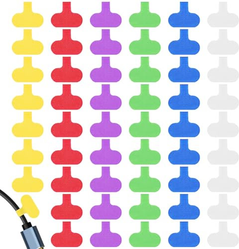 60 Stück Kabeletiketten Kabel Kabeletiketten Wiederverwendbare Beschreibbare Organizer Bunt Kabelbeschriftung zum Nylon Kabelbeschriftung ClipBeschriften Kabelmarkierung (3,8cm × 3,2cm)