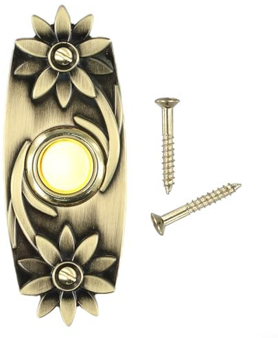 Pulsante di ricambio per campanello in metallo con luce a LED in bronzo anticato per porta d'ingresso esterna