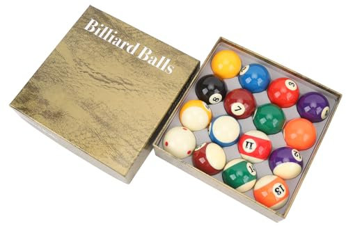 BuyWeek Billardkugeln Set, 16 Stück Billiard Kugel Set 5,72 cm/2,25 Zoll Billardkugel Harz Billiardtisch Bälle Ersatz Billiard Tisch Zubehör