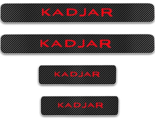 KLHYWEN 4 Piezas Engomada Tiras Umbral Fibra Carbon Coche para REN-Ault KADJAR, Protector De Pedal De Umbral De Puerta CarroceríA DecoracióN Accesorios,Red