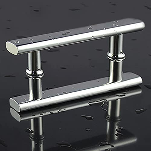 Poignée de porte tubulaire pour cabine de douche avec barre porte-serviette chromée et bouton en polyuréthane (145 mm x 225 mm)