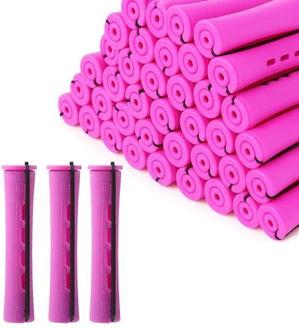 30 bigodini permanenti, bigodini da 0,75 pollici, capelli corti, con elastico, rullo per capelli con coperchio, per rendere i capelli ricci, facile da usare