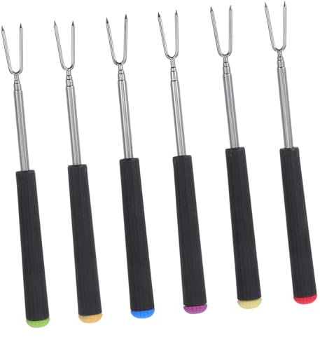 Mikinona 6 pezzi Forchette Acciaio Inossidabile per Fonduta e Dipping Cioccolato Utensili Versatili per Grigliate Picnic e Facili da e Leggere