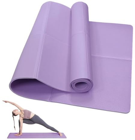 Tapis de Yoga Classique pour Femme et Homme, NIUAWASA Portable 6mm Tapis de Gym Épais EVA pour Remise en Forme Le Yoga Cours de Pilates Entraînement Extérieur Camper Voyager
