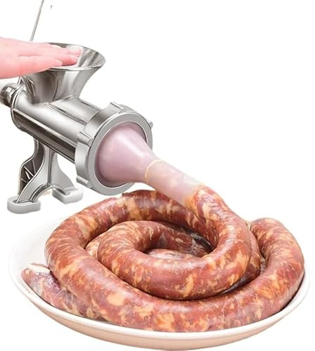 Máquina de Embutir Manual, Máquina Picadora De Carne Manual, Llenadora Salchichas, Relleno For El Hogar Aleación Aluminio, Manivela, Herramientas Cocina