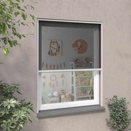 MOUSTIKIT Moustiquaire Enroulable ALU Toile Anti-Pollen Fenêtre - H 160 cm x L 150 cm - Blanc