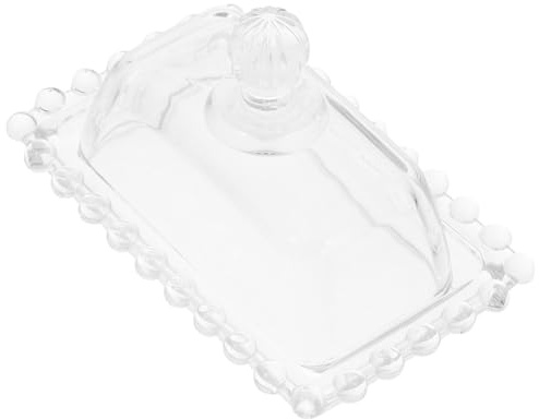 ibasenice Burriera in Vetro con Coperchio per Mantenere Burro e Formaggio Freschi, Design Classico ed Elegante, per Uso Quotidiano come Porta Dolci Raffinato