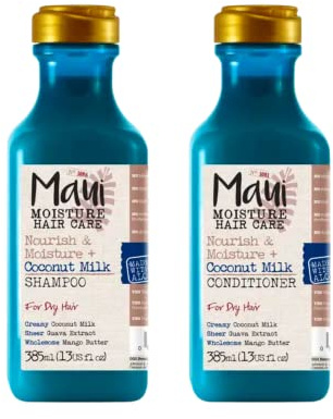 Maui Moisture Nutrir & Humedad Champú de leche de coco x 385 ml y acondicionador x 385 ml normal a secar el cabello