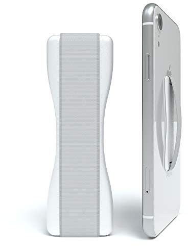 EAZY CASE Premium Smartphone Finger Halterung - Selbstklebender Handy Griff, Smartphonehalter, Selfie Handyhalter, Fingerhalterung - auch geeignet für e-Reader und kleine Tablets, Weiß