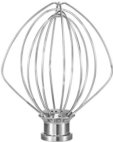 K45WW Dishwasher Safe Wire Whip Attachment 6 Wire Whisk Upgrade Real Stainless Steel Fits KitchenAid Tilt-Head Stand Mixer for Egg Heavy Cream Beater, Cakes Mayonnaise