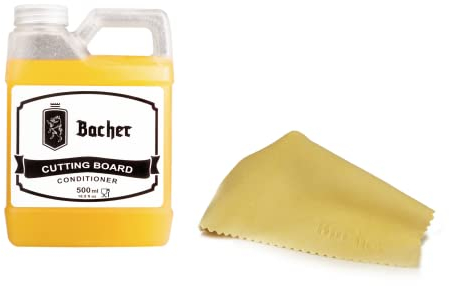 Bacher Cutting Board Conditioner 500ml - Food Grade - Beeswax, Carnauba Wax and Mineral Oil – for Wood Chopping Boards, Butcher Block, Kitchen Worktop and Wooden Utensils