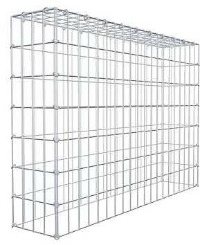 GABIONA Gabione zur Erweiterung (L x H x T cm: 100 × 70 × 20) – Steinkorb aus 4 mm Draht, C-Ring Verschluss mit Gratis-Zange – für Erweiterung in der Höhe, ohne Bodengitter – Gabionenzaun