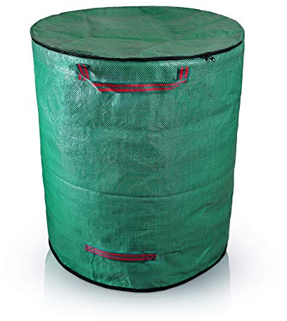 Bolson Profi Gartensack mit Deckel verschließbar - 272L Gartenabfallsack mit verstärktem Boden & Kantenschutz - Selbststehender & faltbarer Laubsack mit 4 stabilen Griffen - Für Gartenabfall & Laub