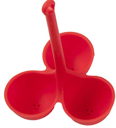TOSSPER 3 Holes Egg Cooker Silicone Egg Boiler Egg Tray Kitchen Gadgets Egg Rack (red()